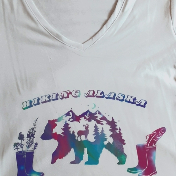 Hiking Alaska infusible ink t shirt Hand made - Picture 1 of 2